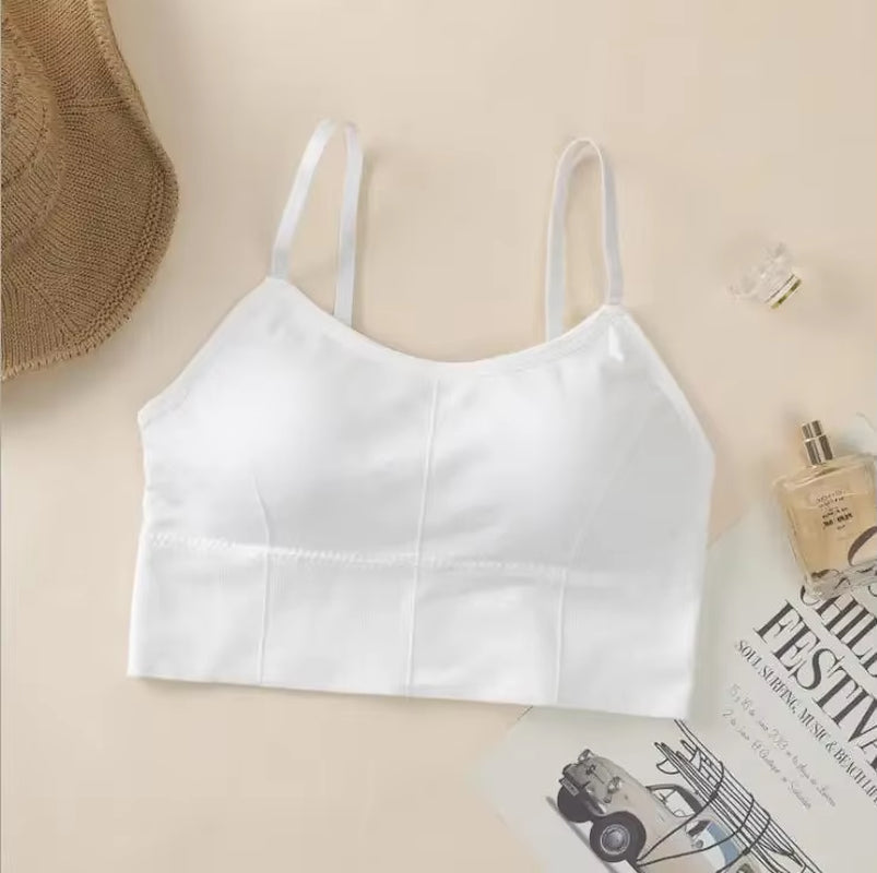 Women Tank Crop Top Seamless Underwear Female Crop Tops Sexy Lingerie Intimates with Removable Padded Camisole Femme Fashion