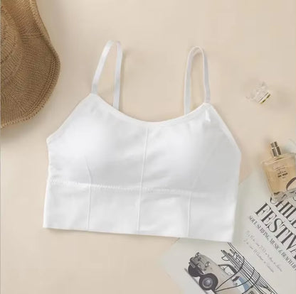 Women Tank Crop Top Seamless Underwear Female Crop Tops Sexy Lingerie Intimates with Removable Padded Camisole Femme Fashion
