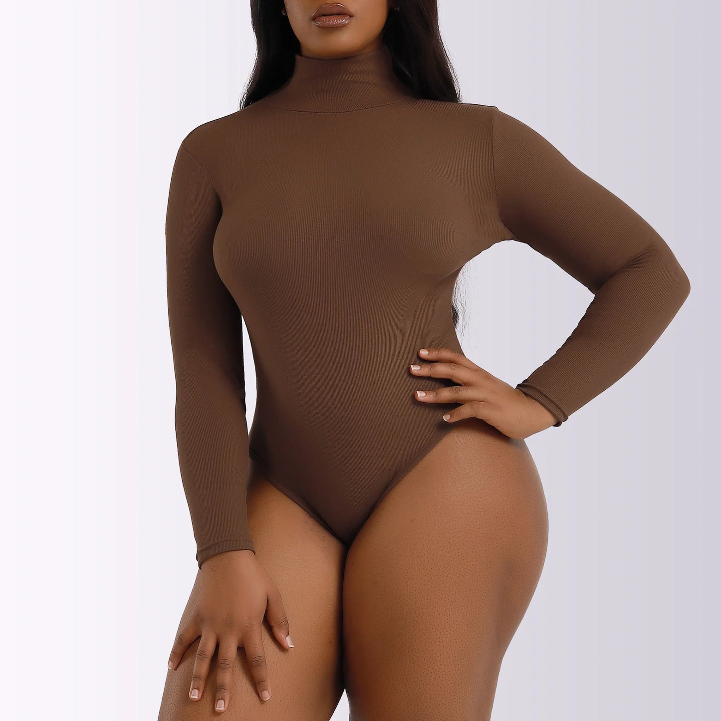 Long Sleeve Bodysuit Women'S Warm Turtleneck Tops Sexy Ribbed Bodycon Bodies for Women Bodysuits in Black One-Piece Outfits