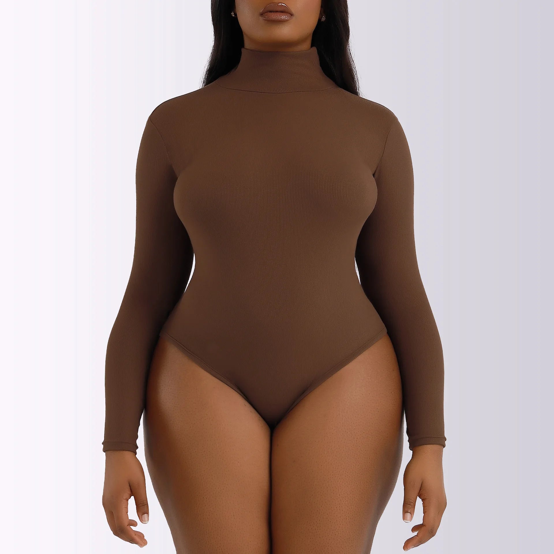 Long Sleeve Bodysuit Women'S Warm Turtleneck Tops Sexy Ribbed Bodycon Bodies for Women Bodysuits in Black One-Piece Outfits