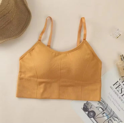 Women Tank Crop Top Seamless Underwear Female Crop Tops Sexy Lingerie Intimates with Removable Padded Camisole Femme Fashion