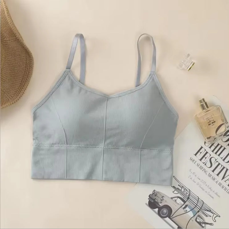 Women Tank Crop Top Seamless Underwear Female Crop Tops Sexy Lingerie Intimates with Removable Padded Camisole Femme Fashion