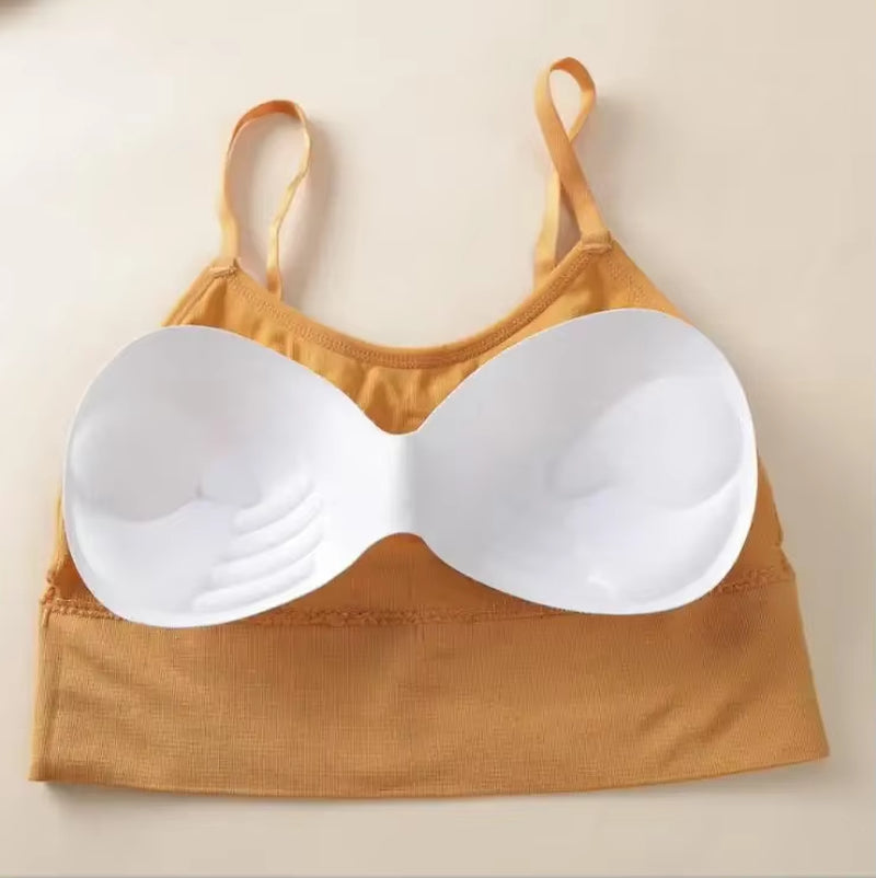 Women Tank Crop Top Seamless Underwear Female Crop Tops Sexy Lingerie Intimates with Removable Padded Camisole Femme Fashion