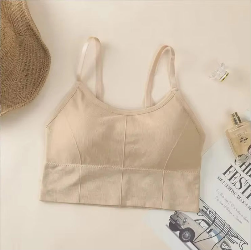 Women Tank Crop Top Seamless Underwear Female Crop Tops Sexy Lingerie Intimates with Removable Padded Camisole Femme Fashion